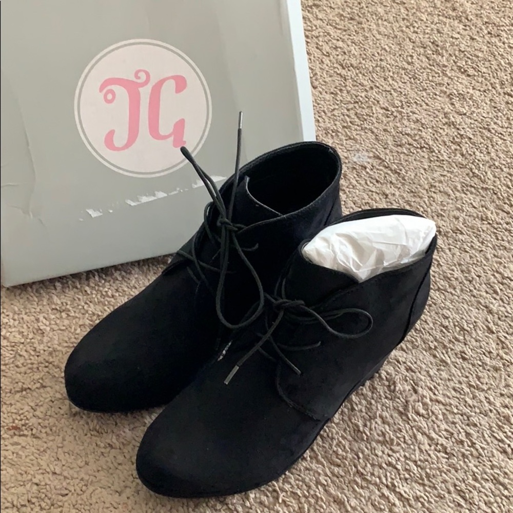 NEW Black Bootie Wedges